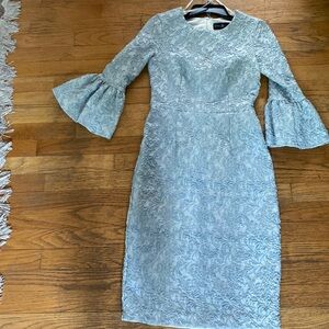 Beaty Adam Dress baby blue with gold embroiled perfect